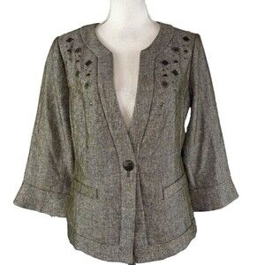 Coldwater Creek jacket blazer 18 brown xl classic old money quiet luxury luxe